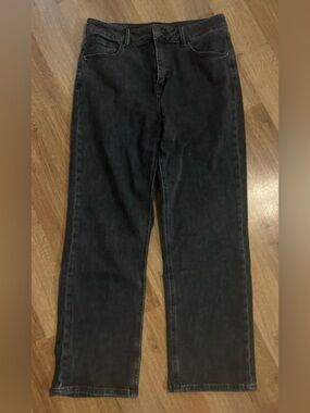 NWOT EASY CLOTHES Wide-Leg Women's Jeans in Washed Black Sz L